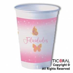 MARIPOSAS GLAM VASO X 10 UNIDADES